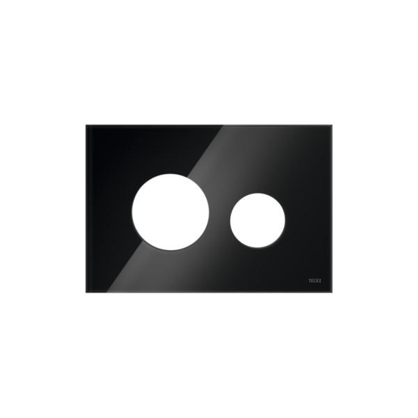 TECELOOP FRONTPLAAT VOOR WC-BEDIENINGSPLAAT, GLAS ZWART