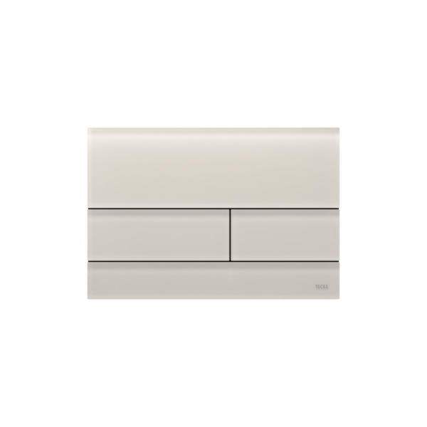 TECESQUARE II GLAZEN TOILETBEDIENINGSPLAAT VOOR DUAL FLUSH TECHNOLOGIE, GLAS ZAND BEIGE SATIJN
