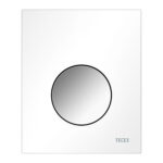 TECELOOP URINOIR-BEDIENINGSPLAAT VAN KUNSTSTOF INCL. CARTOUCHE - GLANZEND WIT - TOETS GLANZEND CHROOM