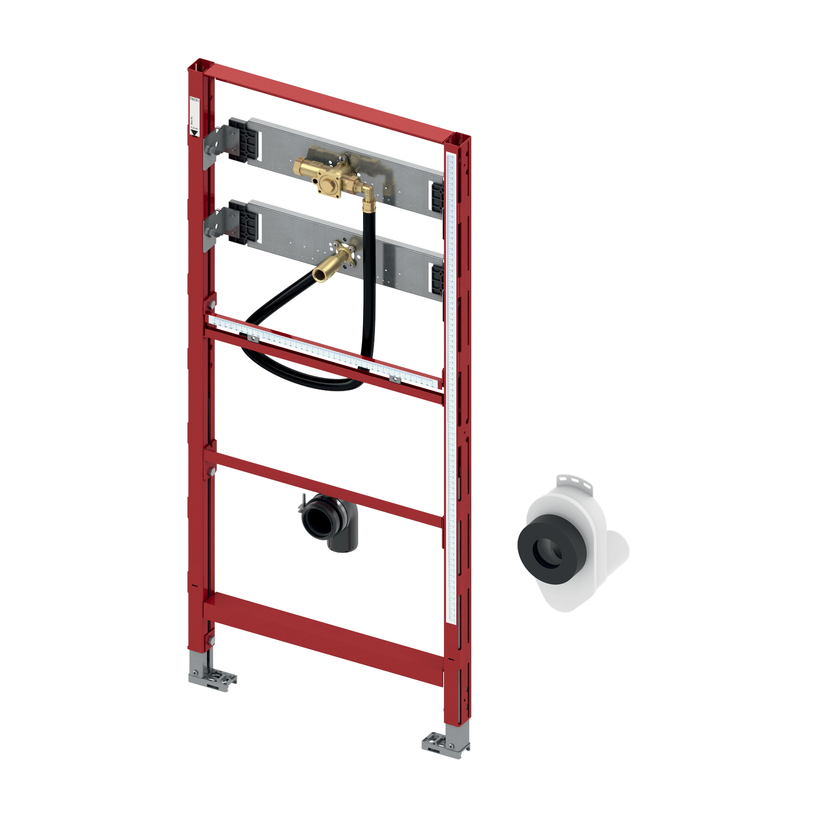 CADRE ENCASTRÉ POUR URINOIR TECEPROFIL - AVEC BOÎTIER DE VANNE DE CHASSE TECE U 1 - HAUTEUR D'INSTALLATION 1120 MM