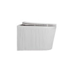 MUFFLY WALL-HUNG TOILET WITH FLUTED STRUCTURE – RIMLESS – TORNADO FLUSH – WITH SEAT – DUROPLAST – SOFT CLOSE – QUICK RELEASE – CERAMIC – 36.5X52X34.6 CM – GLOSSY WHITE - Image 2