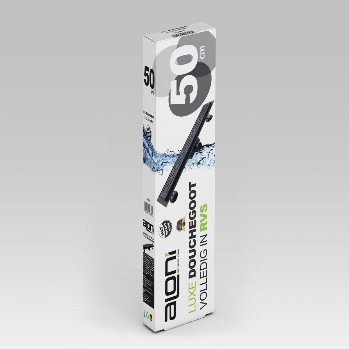 Aloni Shower Drain – With Grate – Complete – 80cm – Matte Black - Image 5