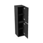 ARMOIRE COLONNE ALONI HAYAT - 2 PORTES - SANS POIGNÉE - SOFTCLOSE - RÉVERSIBLE - 35X135X35 CM - NOIR MAT – Image 2