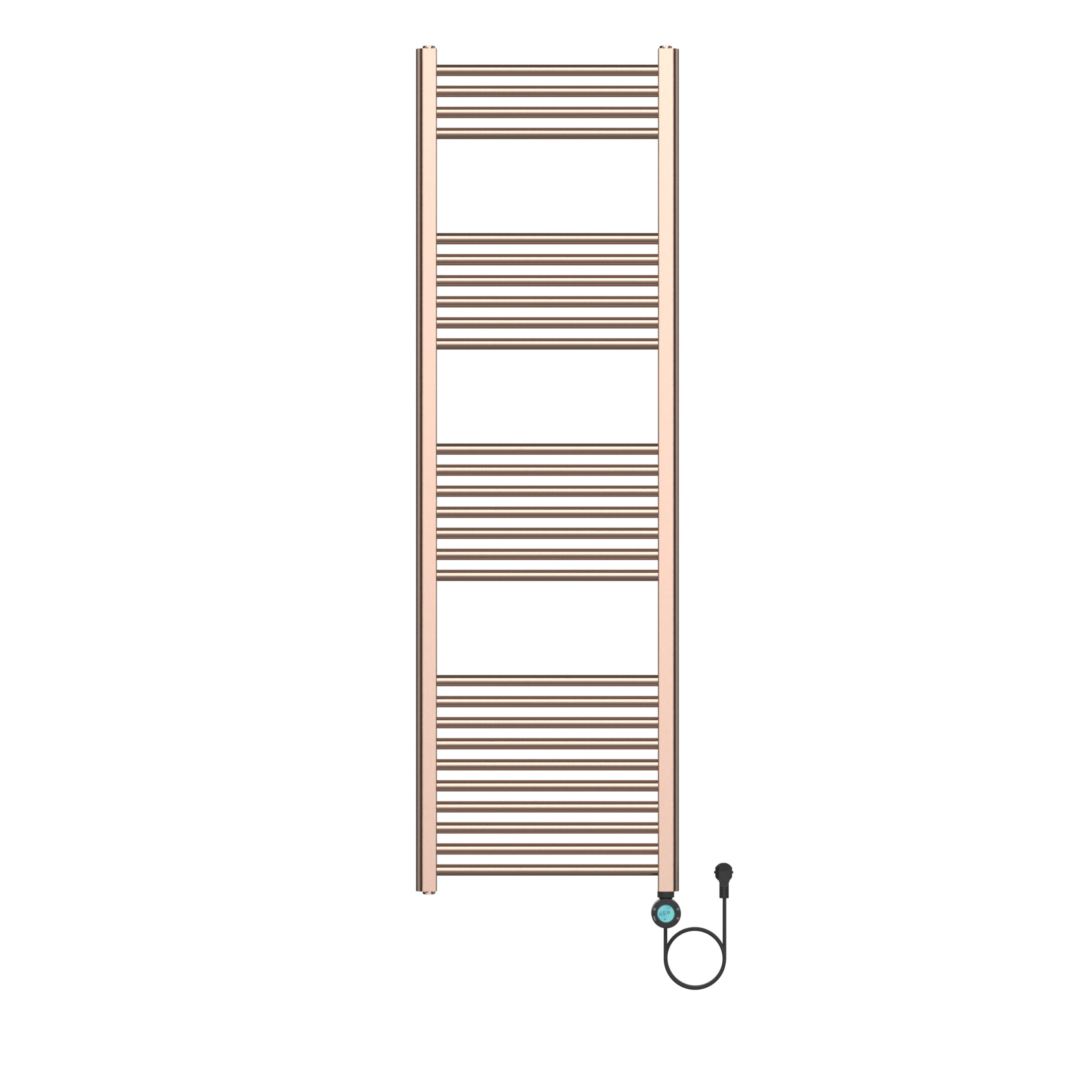 BELRAD ELEKTRISCHE HANDDOEKRADIATOR - MET DIGITALE, PROGRAMMEERBARE THERMOSTAAT - SLIMME WIFI - AANSLUITING RECHTS - 700W - 1600X500 MM - GEBORSTELD KOPER