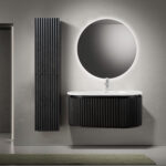 Armoire Colonne Begonia - 2 Portes - Sans Poignée - Fermeture Douce - Réversible - 35x160x35 Cm - Chêne Noir – Image 8