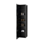 Armoire Colonne Begonia - 2 Portes - Sans Poignée - Fermeture Douce - Réversible - 35x160x35 Cm - Chêne Noir – Image 2