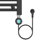 BELRAD ELEKTRISCHE HANDDOEKDROGER - MET DIGITALE, PROGRAMEERBARE THERMOSTAAT - AANSLUITING RECHTS - 700W - 1200X500 MM - MAT ZWART - Image 2