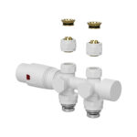 Vanne De Radiateur - Design - Thermostatique - Raccordement Mur Et Sol - 1/2" Mâlex16/2 M30 - Blanc Mat – Image 2