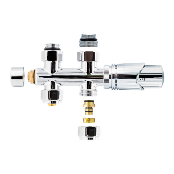 THERMOSTATISCHE RADIATORKLEP RECHT CHROOM 1/2MX16/2 M30