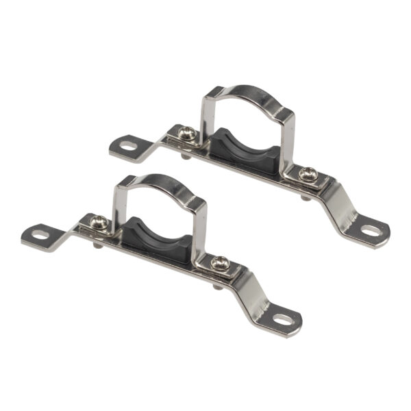 ENKELE OPHANGKLEM VOOR SPRUITSTUK MESSING VERNIKKELD 1" 2ST/SET