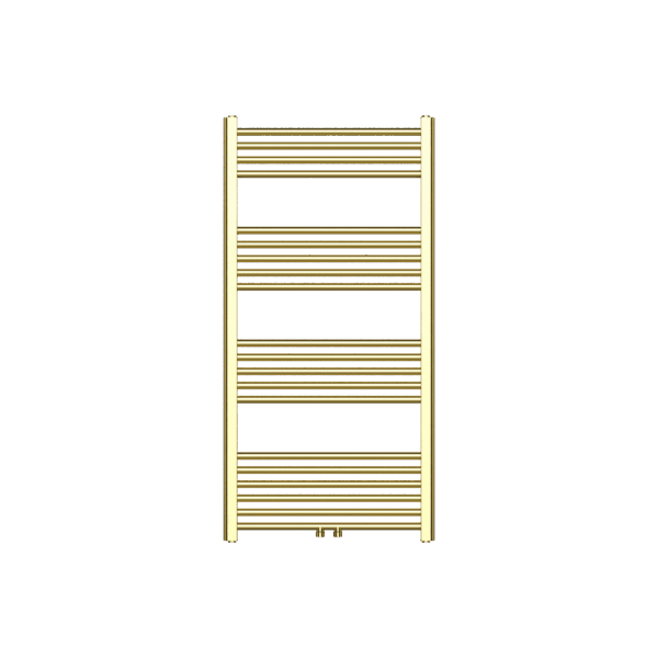 BELRAD HANDDOEKRADIATOR - LINKS-RECHTS/MIDDEN AANSLUITING - 414 WATT - 1200X600CM - GEBORSTELD GOUD