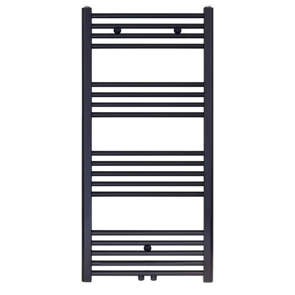 RADIATEUR SÈCHE-SERVIETTES BELRAD - CONNEXION GAUCHE-DROITE/CENTRE - 616 WATTS - 1200X600CM - NOIR MAT