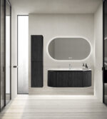 Meuble Lavabo Kamellia - 1 Tiroir - Sans Poignée - Fermeture Douce – 119x40x52 Cm - Noyer Clair – Image 36