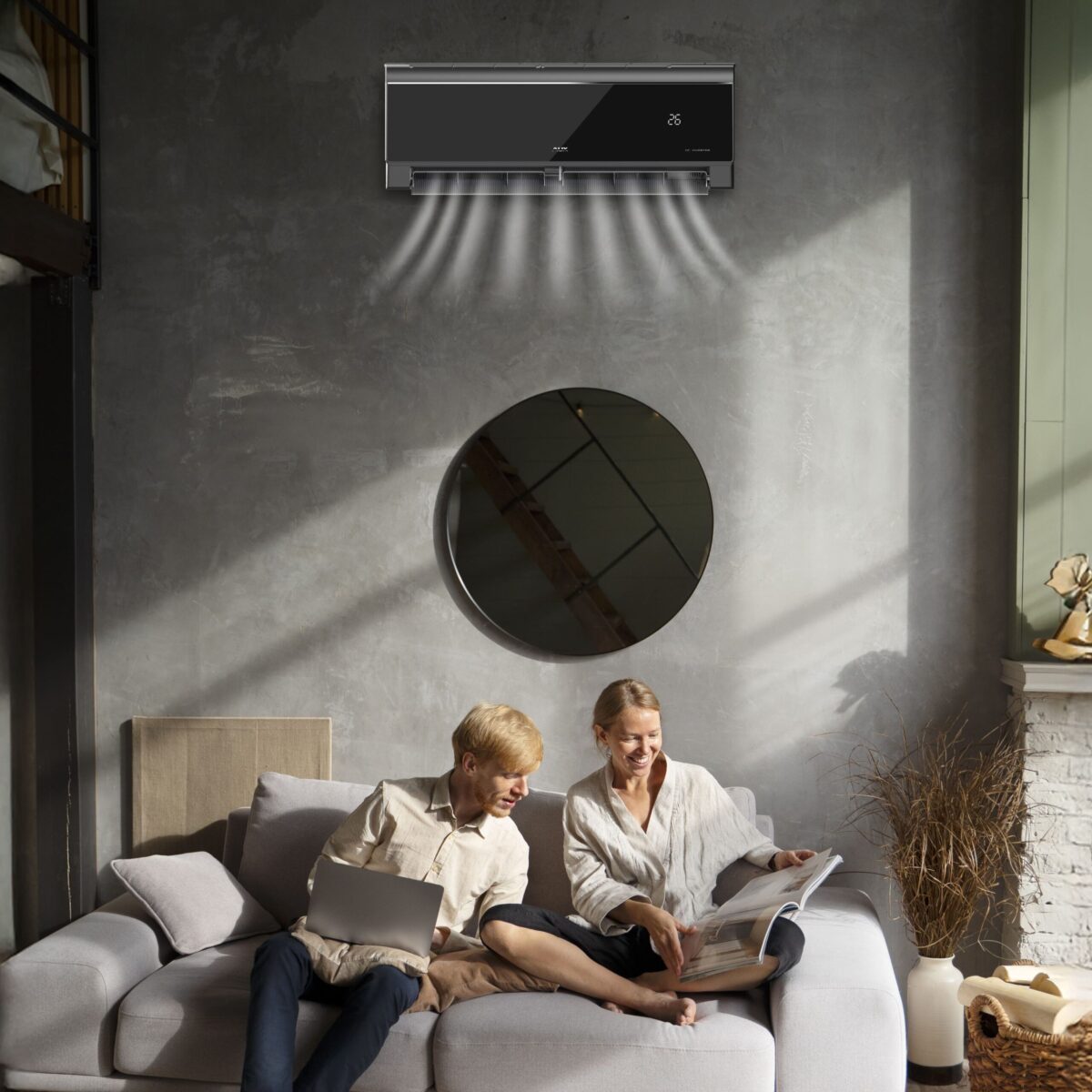 Climatiseur Aux Multi Split - Unité Intérieure - Refroidissement Et Chauffage - Wifi - 12000btu - 3,5kw - Noir Brillant – Image 6