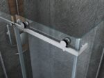 Cabine De Douche Aloni Avec Porte Coulissante Et Panneau Latéral - Traitement Anti-Calcaire - Réversible - Verre De Sécurité 8mm - 90x160x195 Cm - Chrome - Verre Clair – Image 5