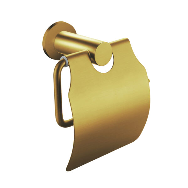 ALONI Porte-papier toilette WITH LID - Or brossé