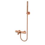 ALONI BATH AND SHOWER MIXER - THERMOSTATIC - WITH 150 CM SHOWER HOSE, SHOWERHEAD, AND WALL HOLDER - Cuivre brossé