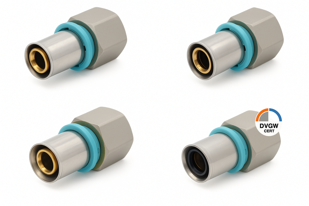 Erfu Raccord À Sertir Multicouche Droit Femelle 20 Mm X 1/2" Femelle-V Â Certifié Dvgw, Multi-Profil U/H/Th – Image 2