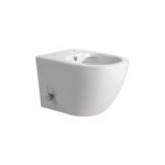 DARLO WALL-HUNG TOILET WITH BIDET - RIMLESS - WITH COLD WATER BIDET TAP - WITHOUT SEAT - COMPACT 49 CM - GLOSSY WHITE
