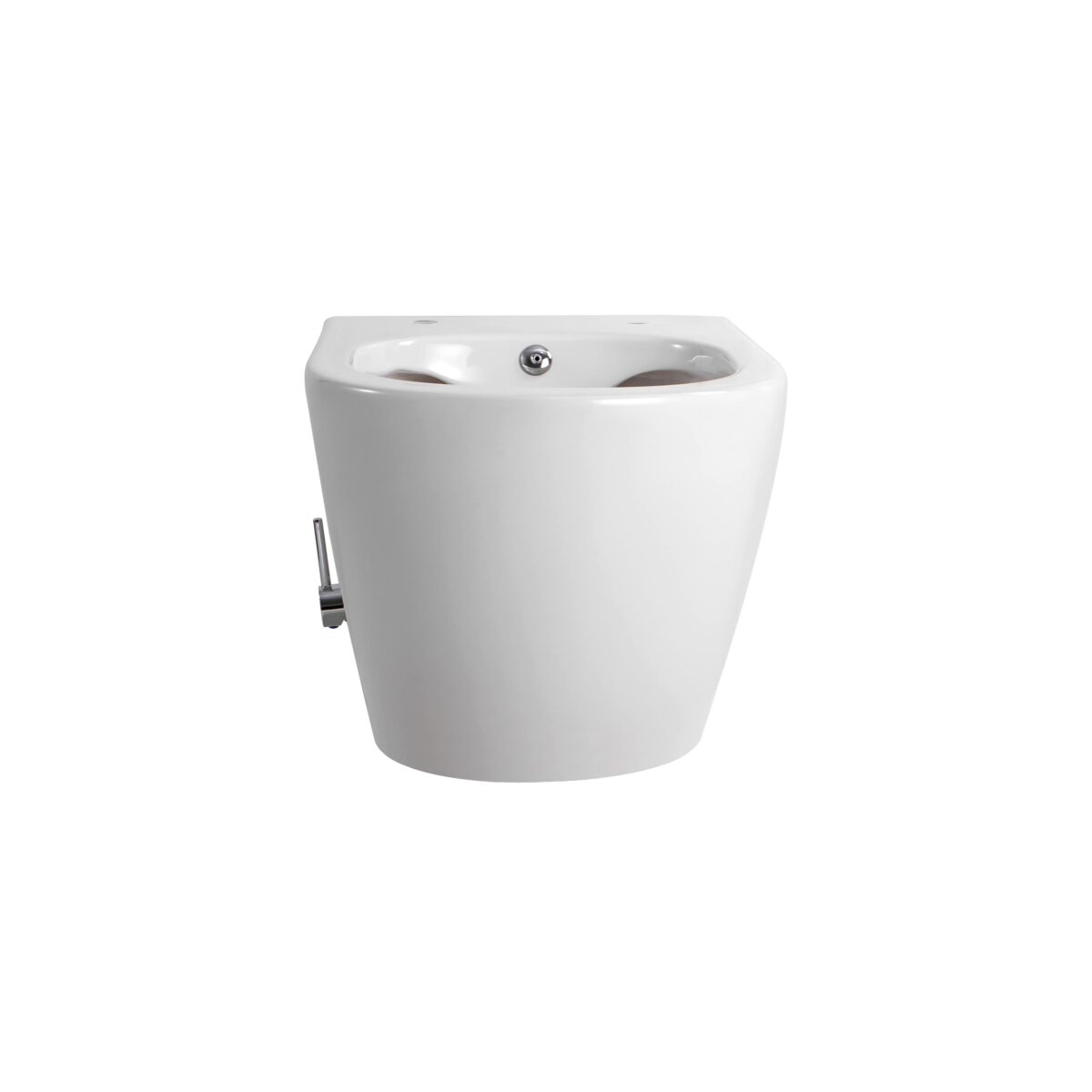 DARLO WALL-HUNG TOILET WITH BIDET - RIMLESS - WITH COLD WATER BIDET TAP - WITHOUT SEAT - COMPACT 49 CM - Blanc brillant – Image 2
