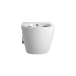 DARLO WALL-HUNG TOILET WITH BIDET - RIMLESS - WITH COLD WATER BIDET TAP - WITHOUT SEAT - COMPACT 49 CM - GLOSSY WHITE - Image 2