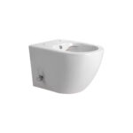DARLO WALL-HUNG TOILET WITH BIDET - RIMLESS - WITH HOT AND COLD WATER BIDET TAP - WITHOUT SEAT - COMPACT 49 CM - Blanc brillant