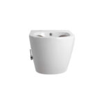 DARLO WALL-HUNG TOILET WITH BIDET - RIMLESS - WITH HOT AND COLD WATER BIDET TAP - WITHOUT SEAT - COMPACT 49 CM - GLOSSY WHITE - Image 2