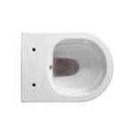 DARLO WALL-HUNG TOILET WITH BIDET - RIMLESS - WITH HOT AND COLD WATER BIDET TAP - WITHOUT SEAT - COMPACT 49 CM - GLOSSY WHITE - Image 3