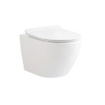 ALONI ECO WANDTOILET - DUAL Flush - Randloos - MET ZITJE - DUROPLAST - SOFT CLOSE - QUICK RELEASE - COMPACT 39 cm - 36X36X49 cm - GLANZEND WIT