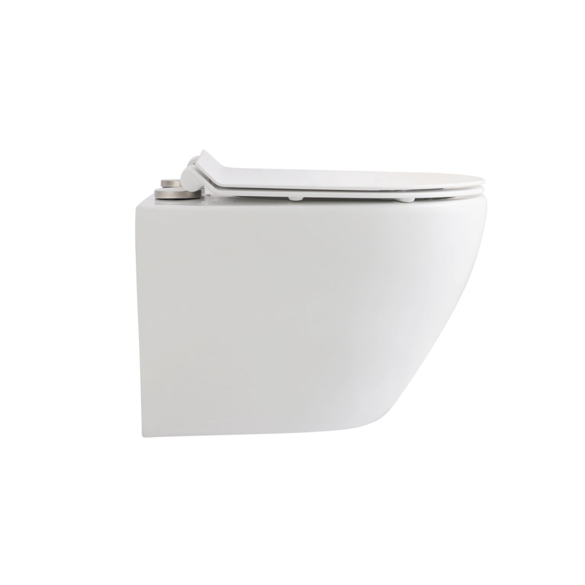 Wc Suspendu Aloni Eco - Double Chasse - Sans Rebord - Avec Siège - Duroplast - Fermeture Douce - Dégagement Rapide - Compact 39 Cm - 36x36x49 Cm - Blanc Brillant – Image 2