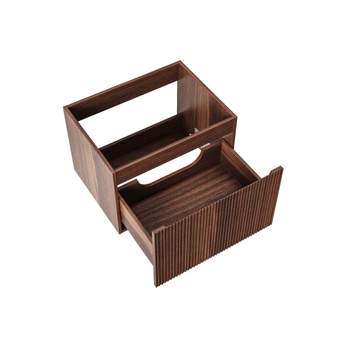 Armoire Lavabo Aloni Ela - 1 Tiroir - Sans Poignée - Fermeture Douce – 60x40x45 Cm - Wengé – Image 2