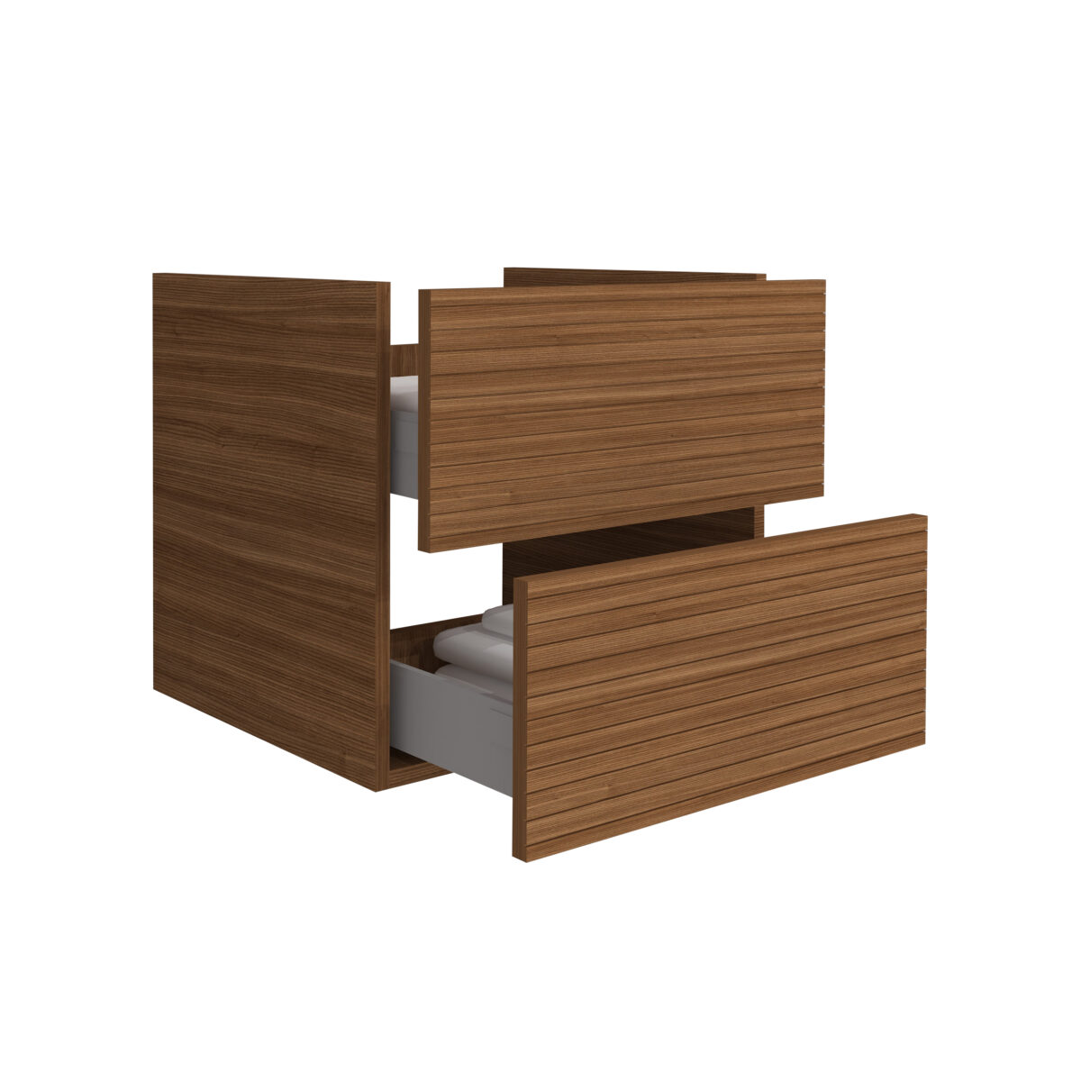 ARMOIRE BAS ELITE AVEC RELIEF HORIZONTAL (60CM) - NOYER – Image 2