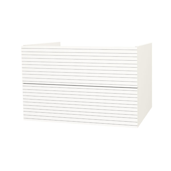 ARMOIRE BAS ELITE AVEC RELIEF HORIZONTAL (80CM) - BLANC MAT