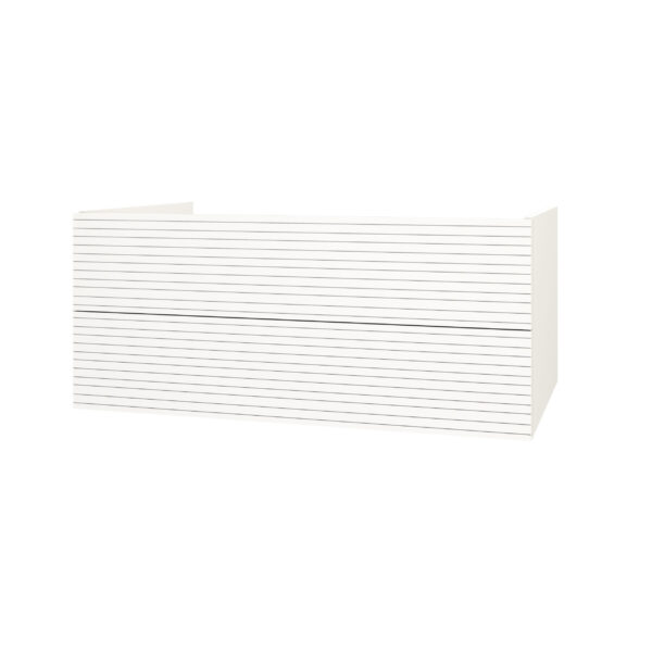 ARMOIRE BAS ELITE AVEC RELIEF HORIZONTAL (120CM) - BLANC MAT