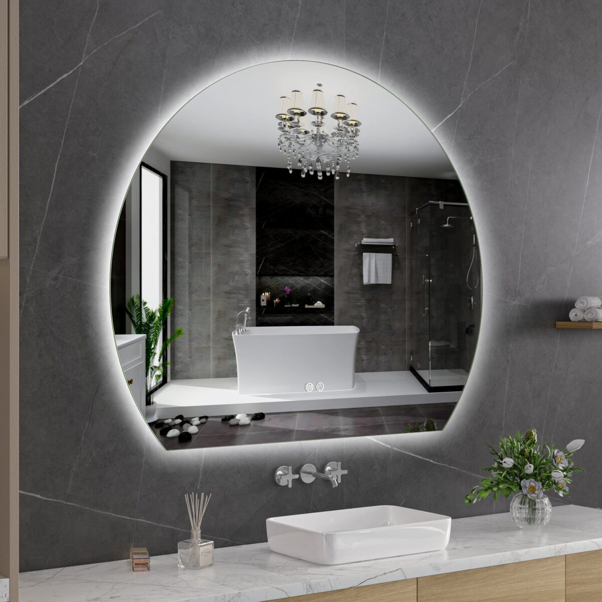 Erfu Miroir Led Anti Brouillard L120xh100cm – Image 5