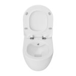 DESIGN RIMOFF HANGING TOILET WITH STAINLESS STEEL BIDET + CONCEALED MOUNTING - WHITE - Image 2