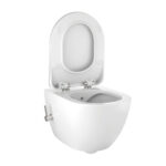 CREAVIT FREE WALL-HUNG TOILET WITH BIDET – RIMLESS – WITH BIDET TAP COLD & HOT WATER – WITHOUT SEAT – Blanc brillant – Image 2