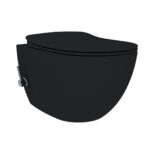CREAVIT FREE WALL-HUNG TOILET WITH BIDET – RIMLESS – WITH BIDET MIXER FOR HOT AND COLD WATER – WITHOUT SEAT – CHARCOAL BLACK