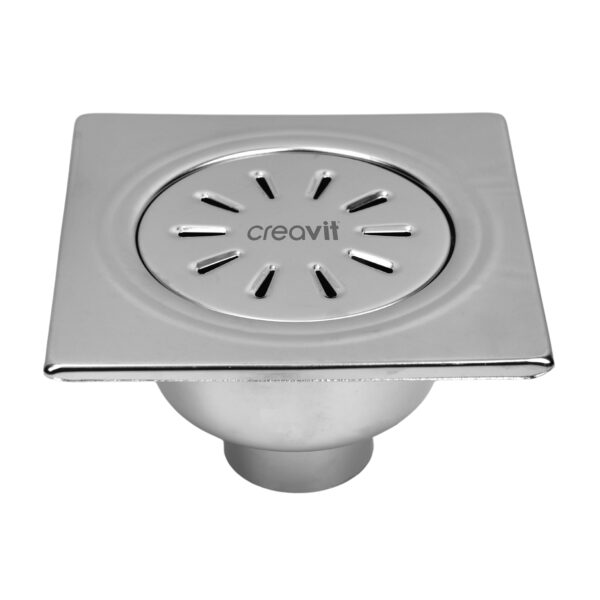 FLOOR SIPHON VERTICAL EXIT, COMPLETELY IN STAINLESS STEEL 15X15 Ø50