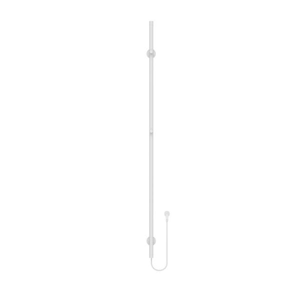 BELRAD ROD HANDDOEKENRADIATOR - ELECTRIC - SINGLE - 60W - Ø2,5CM - 150X6,3X12,7 CM - GLOSSY WHITE