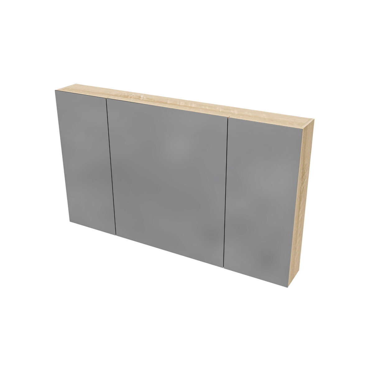 Armoire Miroir Hayat - 3 Portes Miroir Asymétriques Simples Face - 6 Étagères Réglables En Hauteur - 120x70x15cm - Blanc Brillant – Image 15