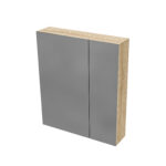 Armoire Miroir Hayat - 3 Portes Miroir Asymétriques Simples Face - 6 Étagères Réglables En Hauteur - 120x70x15cm - Chêne – Image 19