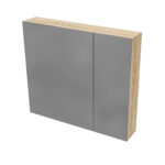 Armoire Miroir Hayat - 3 Portes Miroir Asymétriques Simples Face - 6 Étagères Réglables En Hauteur - 120x70x15cm - Chêne – Image 21