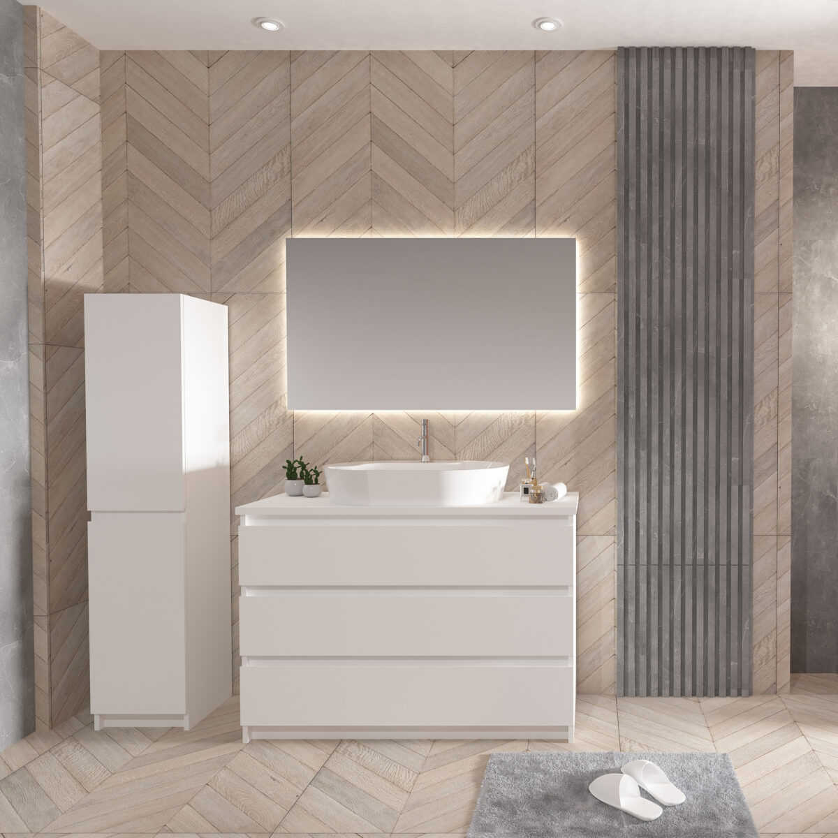 Armoire Bas Jupiter (120cm) - Blanc Mat – Image 3