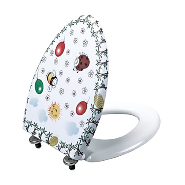 CREAVIT KIDS TOILET SEAT - SOFT CLOSE - DUROPLAST - STAINLESS STEEL HINGES - GLOSSY WHITE