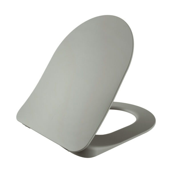 Abattant de WC DUROPLAST (FERMETURE DOUCE ET DÉGAGEMENT RAPIDE) AVEC CHARNIÈRES EN ACIER INOXYDABLE - GRIS COOL