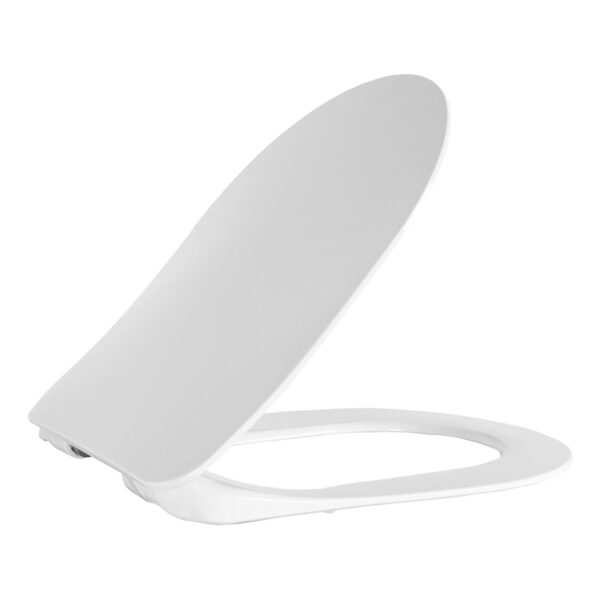 Abattant de WC plat DUROPLAST (fermeture douce et dégagement rapide) avec charnières en acier inoxydable - blanc