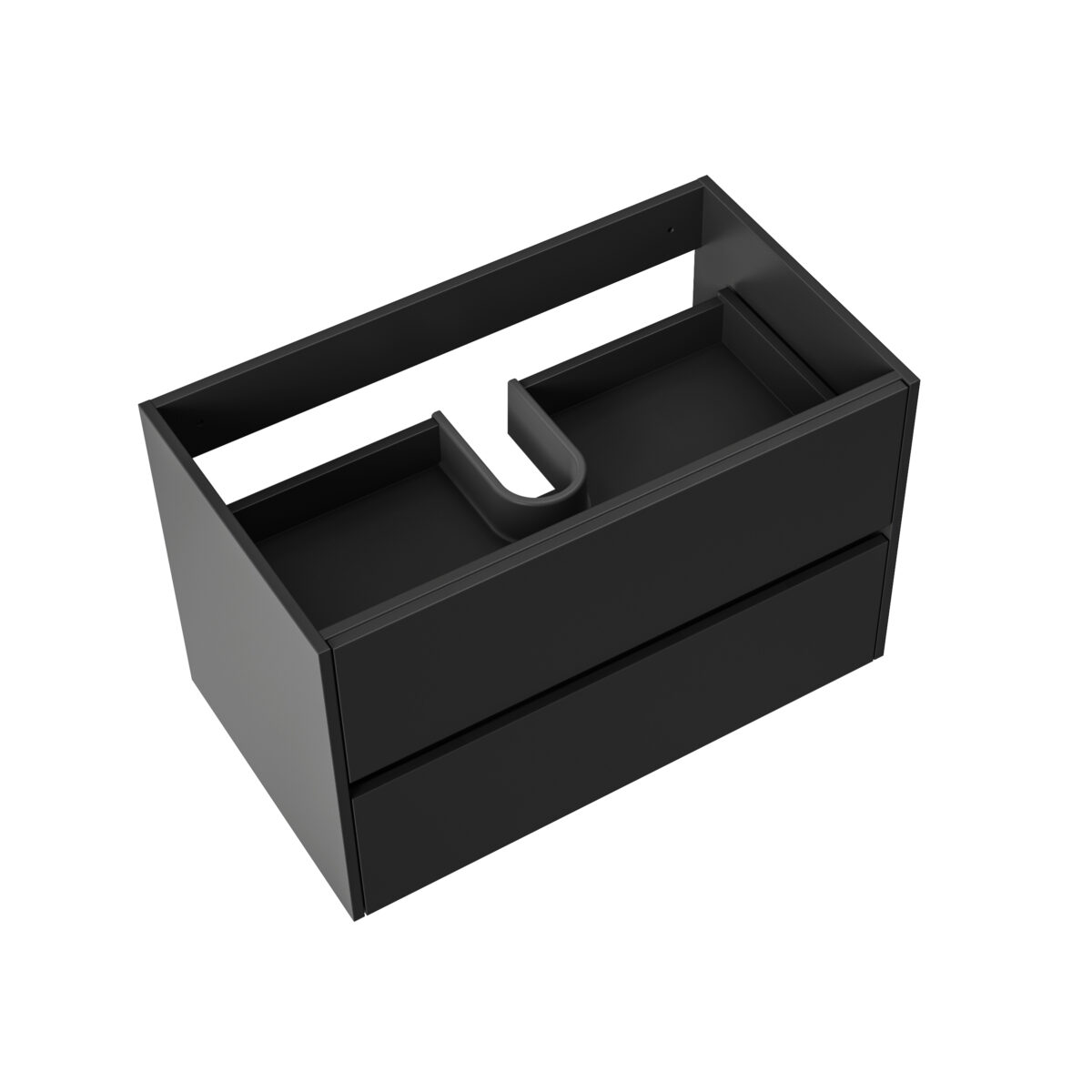 Aloni Hayat Vanity Unit - 2 Drawers - Handleless - Soft Close – 79,5x50x45 Cm - Matt Black - Image 2