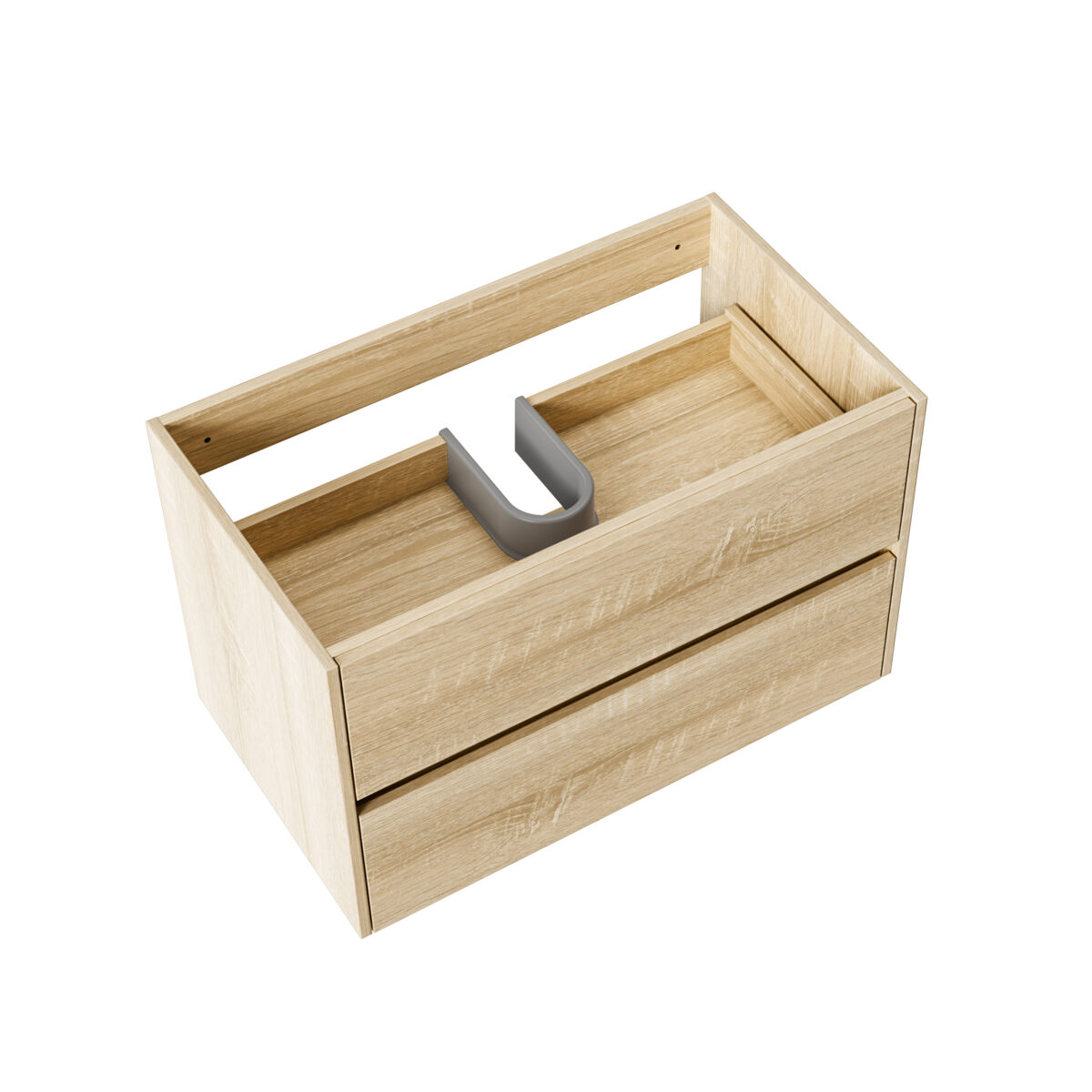 Aloni Hayat Armoire Lavabo - 2 Tiroirs - Softclose - Sans Poignée - 79,5x50x45 Cm - Chêne – Image 8