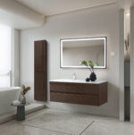 Armoire Lavabo Begonia - 1 Tiroir - Sans Poignée - Fermeture Douce – 99x42x52,5 Cm - Chêne Naturel – Image 32